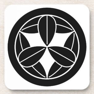 Nine bamboo leaves in circle coaster