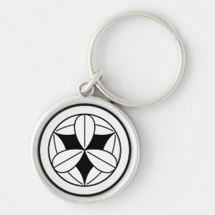 Nine bamboo leaves in circle keychain