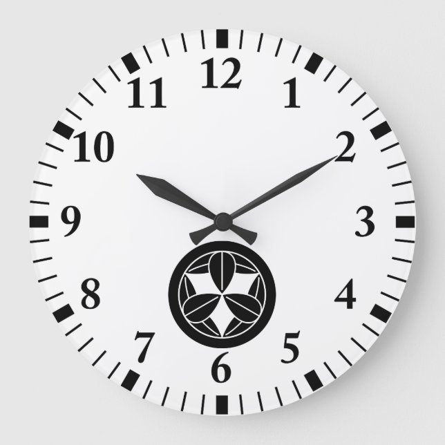 Nine bamboo leaves in circle large clock (Front)