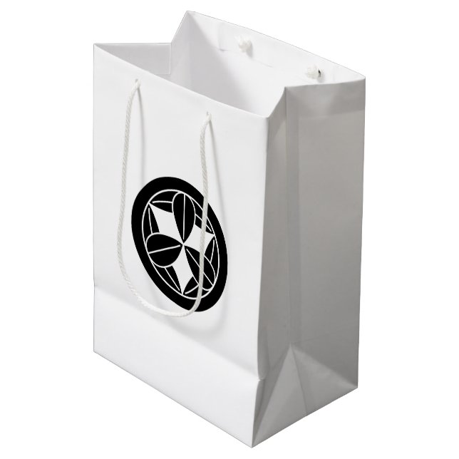 Nine bamboo leaves in circle medium gift bag (Front Angled)