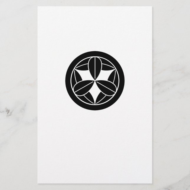 Nine bamboo leaves in circle stationery (Front)
