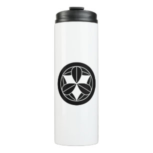 Nine bamboo leaves in circle thermal tumbler