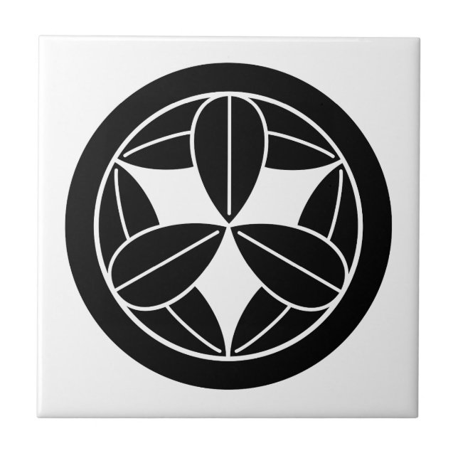 Nine bamboo leaves in circle tile (Front)