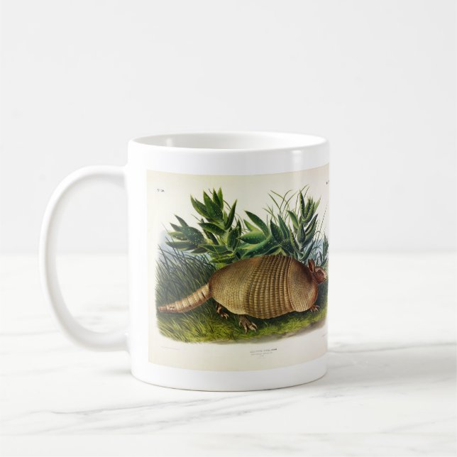 Nine-Banded, Long-nosed Armadillo by Audubon Coffee Mug (Left)