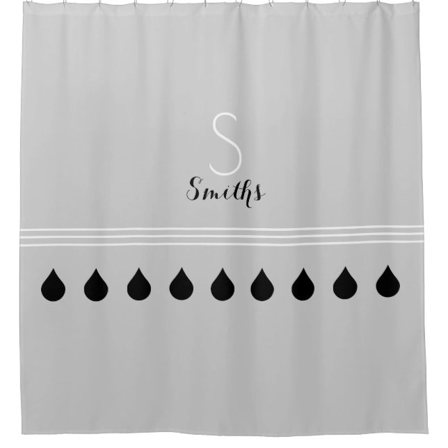 nine black drops with family name & initial (Front)