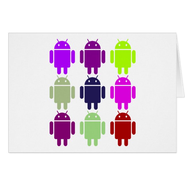Nine Bug Droids (Android Multiple Purple Colours) (Front Horizontal)