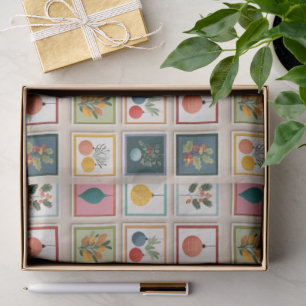 Nine Christmas Ornaments in Bold Frames Tissue Paper