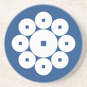 Nine coins for the Hasebe family Coaster