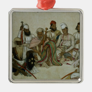 Nine courtiers and servants of the Raja Metal Ornament
