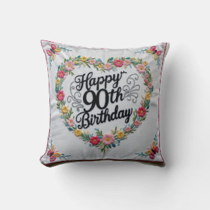  “Nine Decades of Joy” Throw Pillow: Celebrate a L Throw Pillow