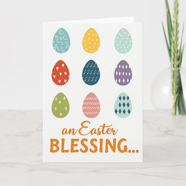 Nine Egg Pattern Spring Card (Front)