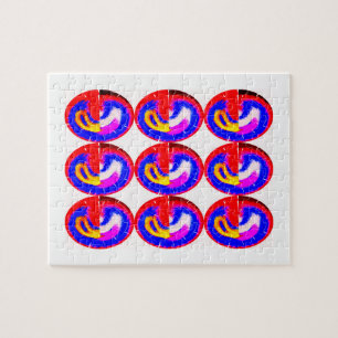 Nine flying saucers art jigsaw puzzle