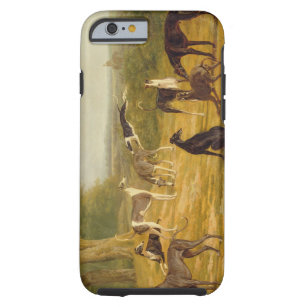 Nine Greyhounds in a Landscape (oil on canvas) Tough iPhone 6 Case