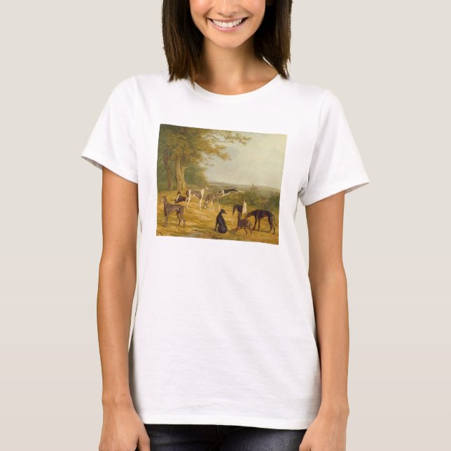Nine Greyhounds in a Landscape (oil on canvas) T-Shirt (Front)