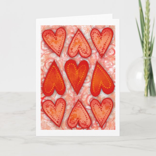 "Nine Hearts of Love" Greeting Card (Front)