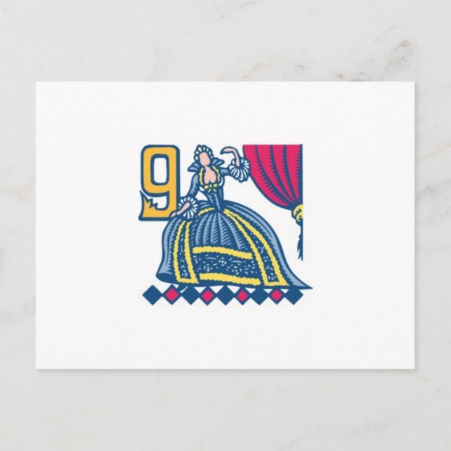 Nine Ladies Dancing Holiday Postcard (Front)