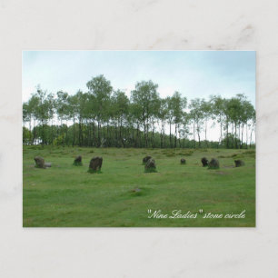 Nine Ladies Stone Circle, England, Ancient Britain Postcard