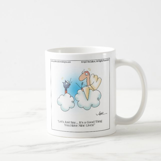 NINE LIVES Cartoon Mug by April McCallum (Right)