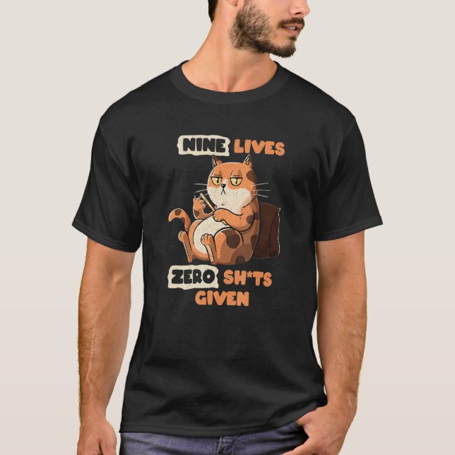 NINE LIVES  Cat Kitten T-Shirt (Front)