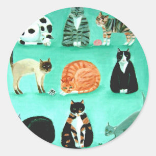Nine lives classic round sticker