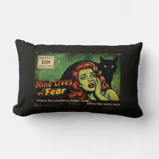 Nine Lives of Fear – Issue No. 1 Retro Horror Post Lumbar Pillow