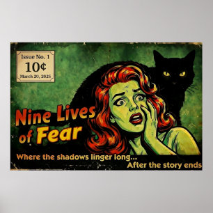 Nine Lives of Fear – Issue No. 1 Retro Horror Post Poster