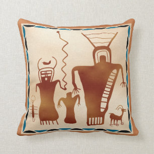 Nine Mile Canyon Rock Art 'Aliens' Throw Pillow