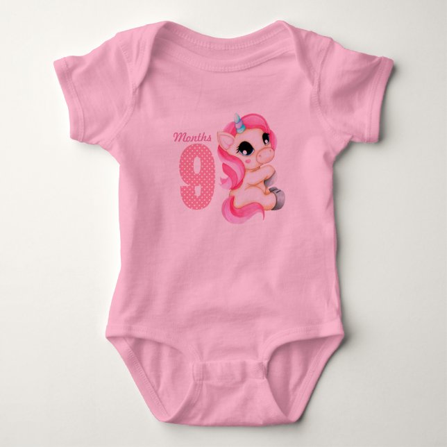Nine months baby bodysuit (Front)