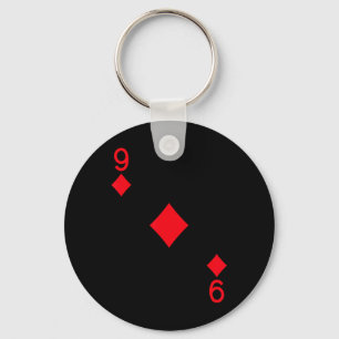 Nine of Diamonds Costume Halloween Deck of Cards Keychain