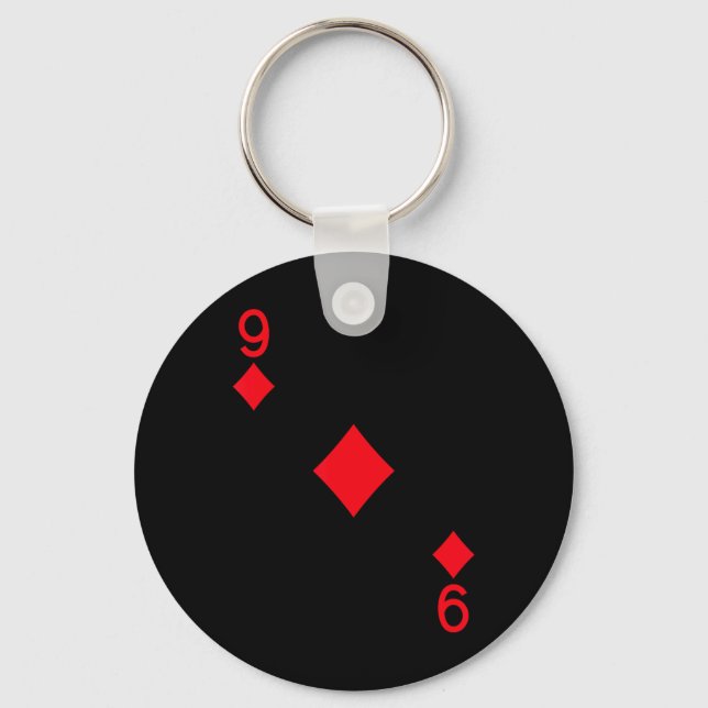 Nine of Diamonds Costume  Halloween Deck of Cards Keychain (Front)