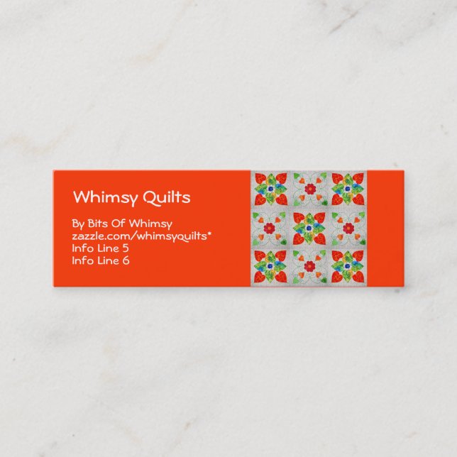 Nine Patch Heart Quilt Mini Business Card (Front)