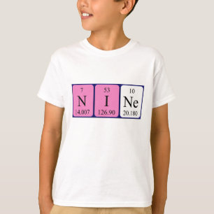 Nine periodic table name shirt