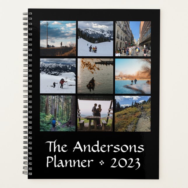 Nine Photo Custom Family Planner Notebook (Front)