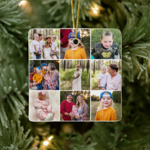 Nine Photo We Love You Mom Christmas Ceramic Ceram Ornament