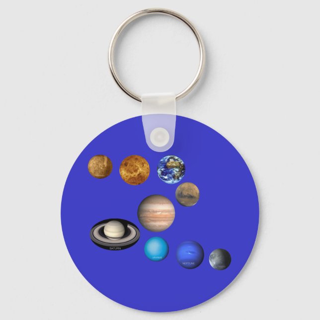 Nine Planets in the Solar System Keychain (Front)