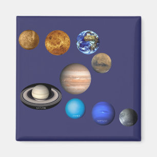 Nine Planets in the Solar System Magnet