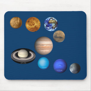 Nine Planets in the Solar System Mouse Pad