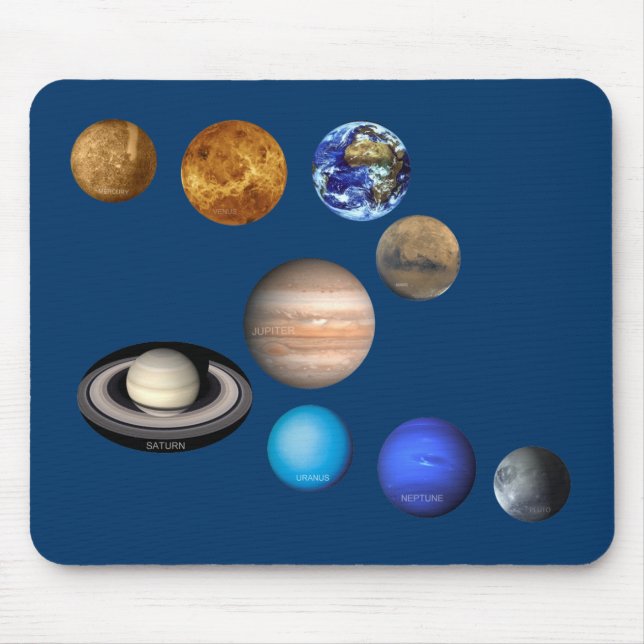 Nine Planets in the Solar System Mouse Pad (Front)