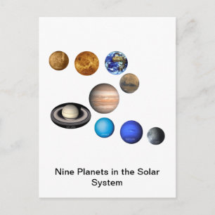 Nine Planets in the Solar System Postcard