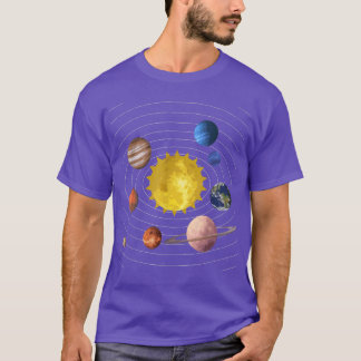 Nine Planets Science Outer Space Science Fan T-Shirt