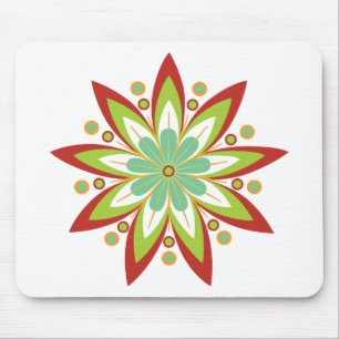 Nine pointed star flower mouse pad