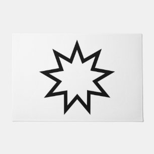 Nine-Pointed Star (Symbol of the Bahai Faith) Doormat