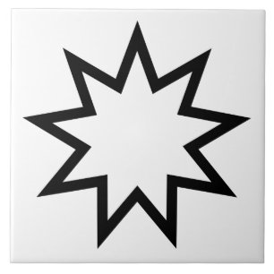 Nine-Pointed Star (Symbol of the Bahai Faith) Tile