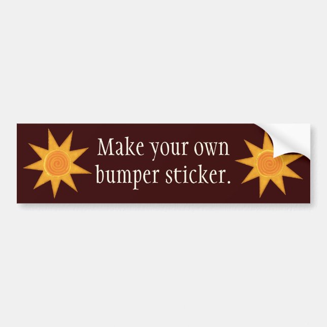 Nine Ray Yellow Spiral Sun Symbol Bumper Sticker (Front)