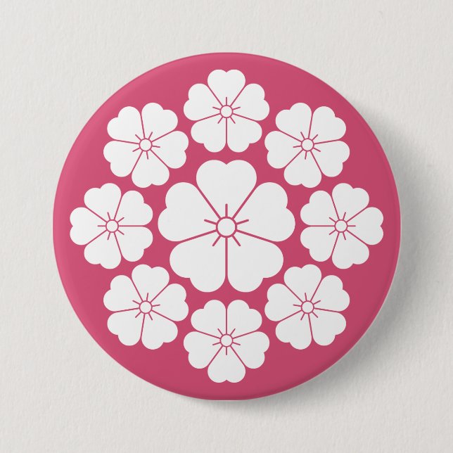Nine stars-style cherry blossoms 3 inch round button (Front)