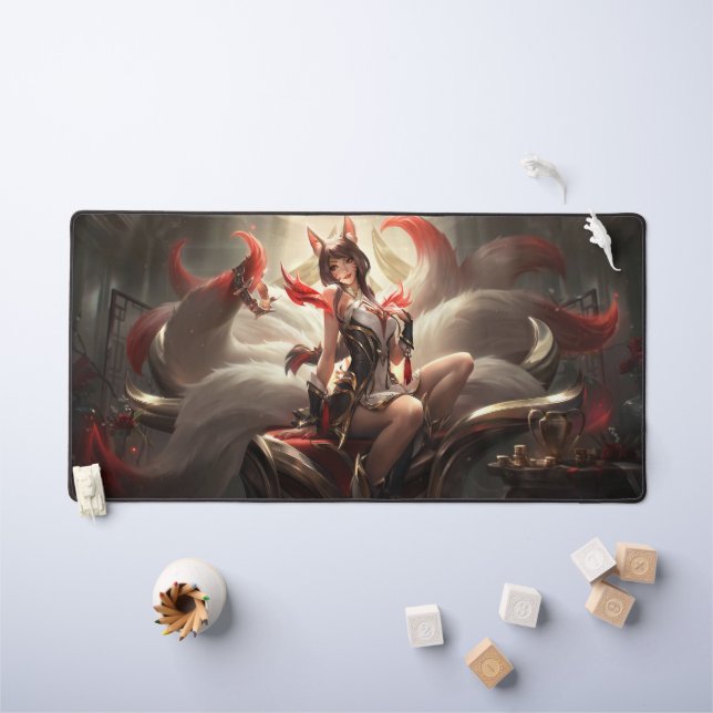 Nine Tail Fox Deskmat | Customizable Desk Mat (Kids Table)