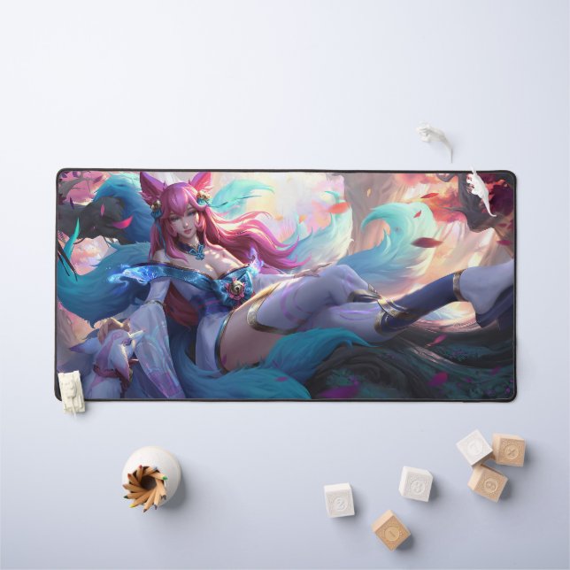 Nine Tail Fox Deskmat | Customizable Desk Mat (Kids Table)