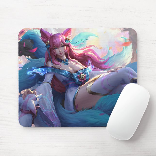 Nine Tail Fox Mousepad | Customizable Mousepad (With Mouse)