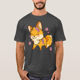 Nine Tailed Cherry Blossom Fox - Cute Kawaii Anime T-Shirt
