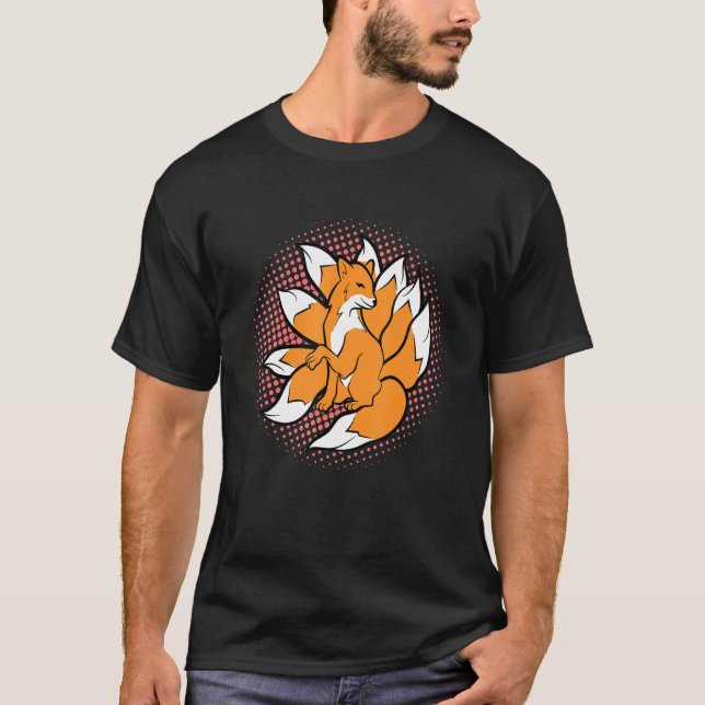 Nine Tailed Kitsune Japanese Fox Kami Inari For Gi T-Shirt (Front)